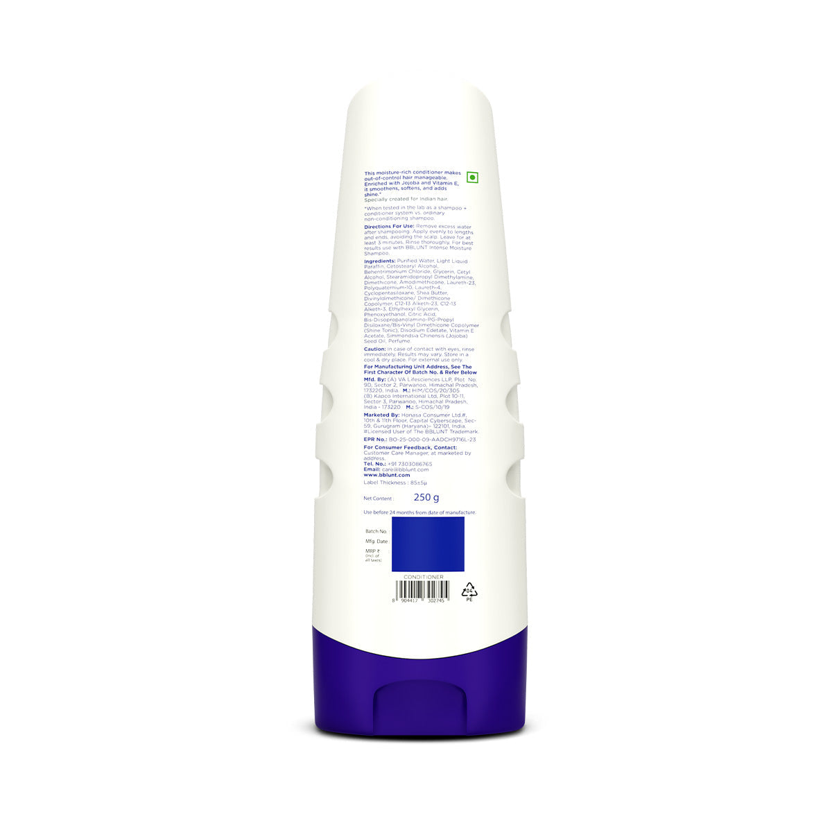 Bblunt Intense Moisture Conditioner with Vitamin E & Jojoba for Dry & Frizzy Hair, 250g, Pack of 3 X 250g - Image 8 - Buy from Indicrest