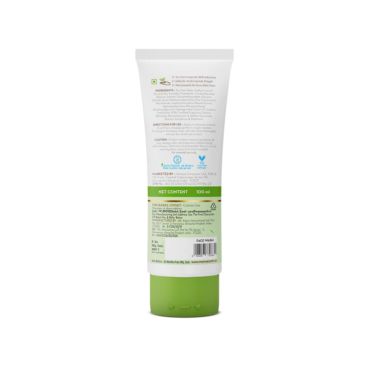 Mamaearth Tea Tree Pimple Control Face Wash with Tea Tree & Salicylic for Oily & Acne-Prone Skin, 100ml - Image 11 - Buy from Indicrest