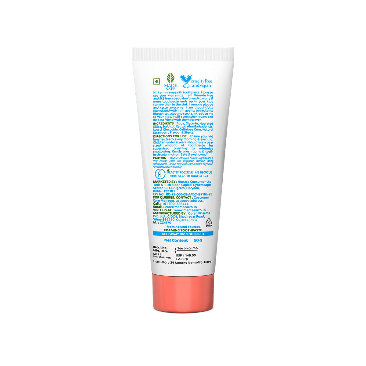Mamaearth 100% Natural Berry Blast Toothpaste for Kids, 50g - Image 3 - Buy from Indicrest