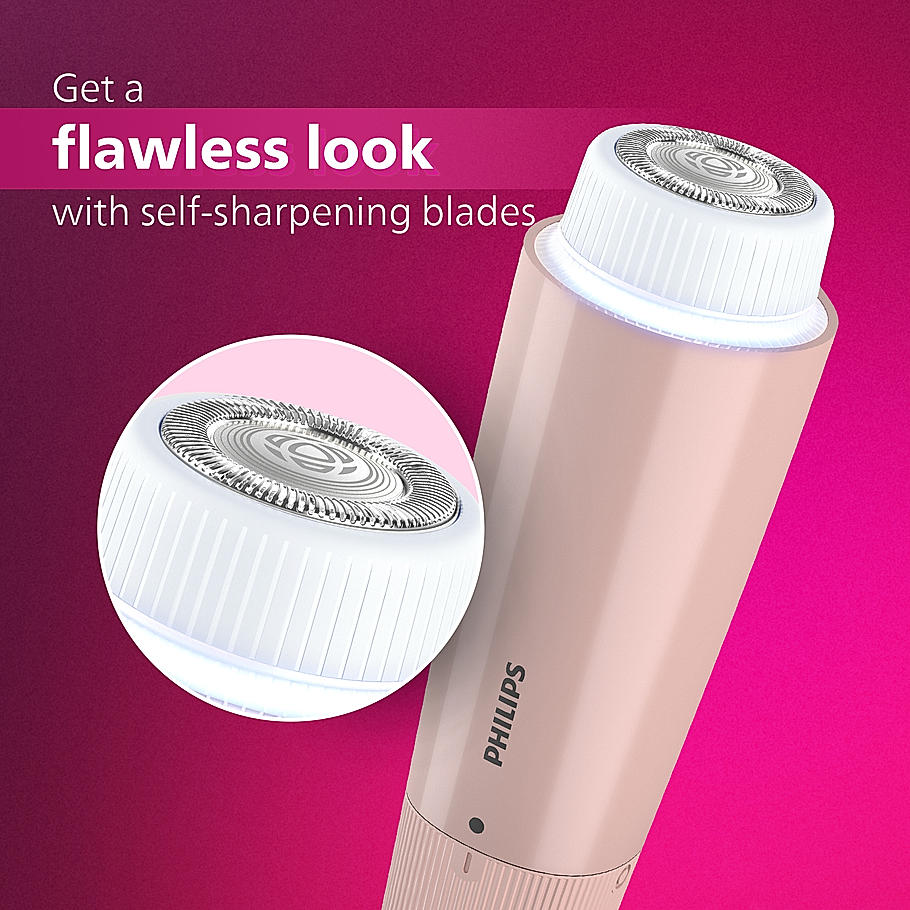 Philips Cordless Facial Hair Remover- with Wide Hypoallergenic Head for gentle experience at home BRR454/00