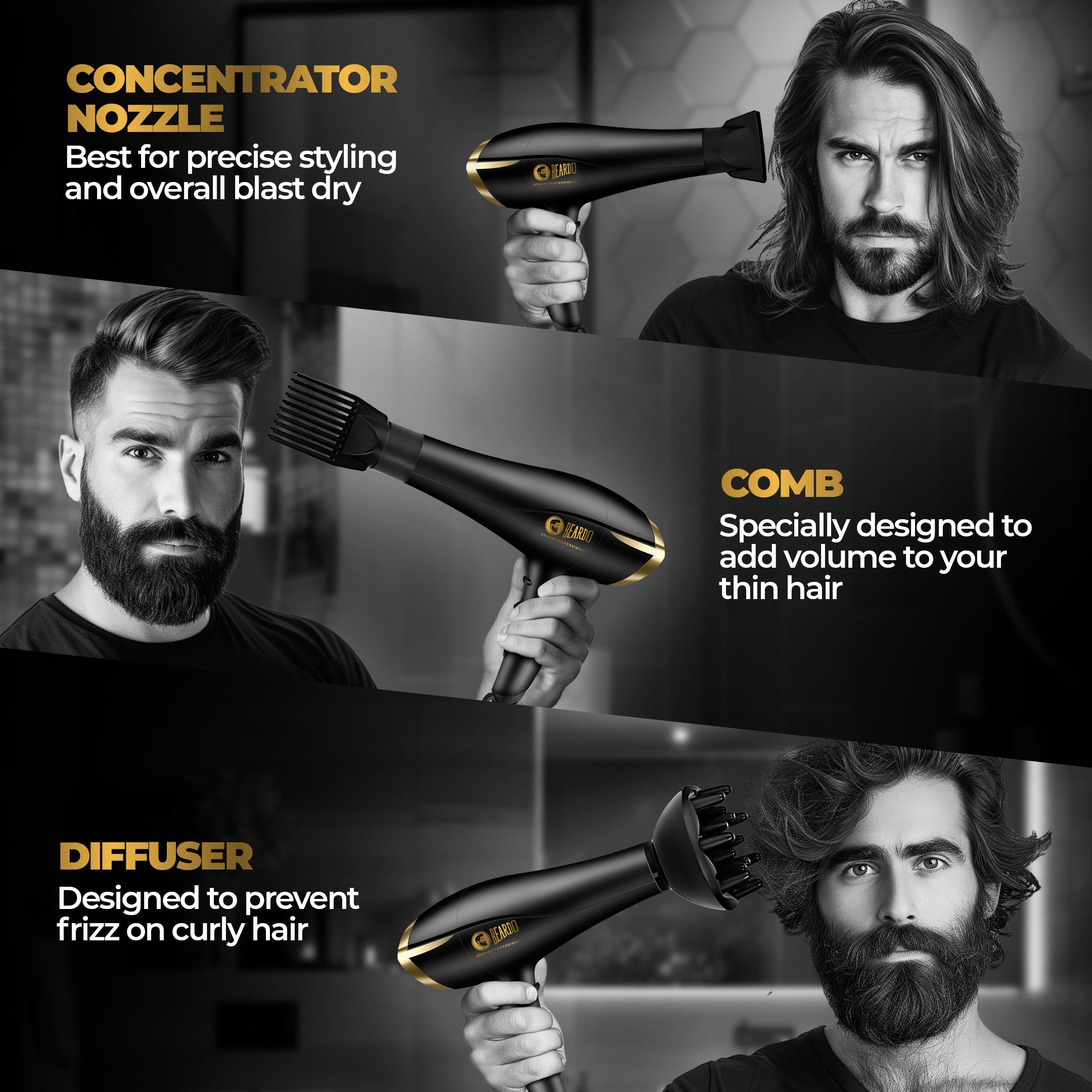 Beardo Studio Professional Tornado Hair Dryer - Image 6 - Buy from Indicrest