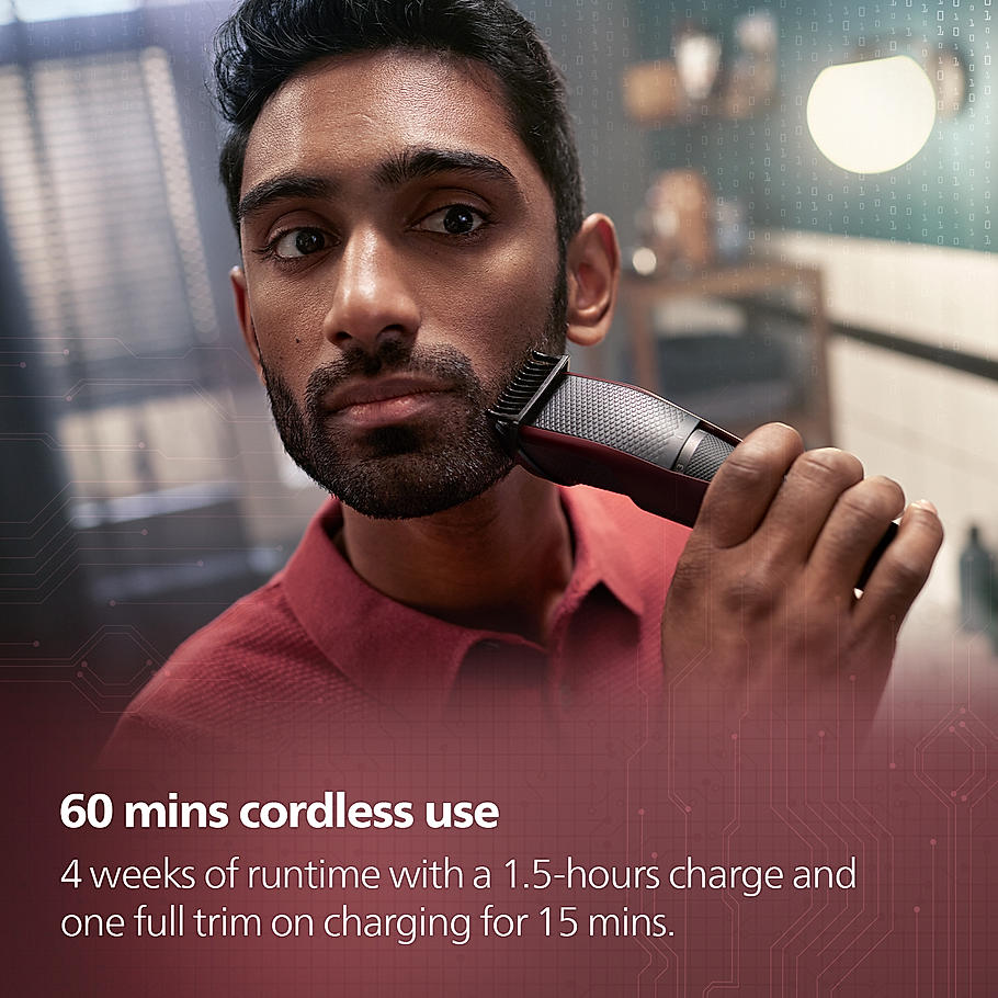 Philips Beard Trimmer- Skin Friendly Beard Trimmer | 10 Length Setting | 60 Minutes Run Time | BT3301/30