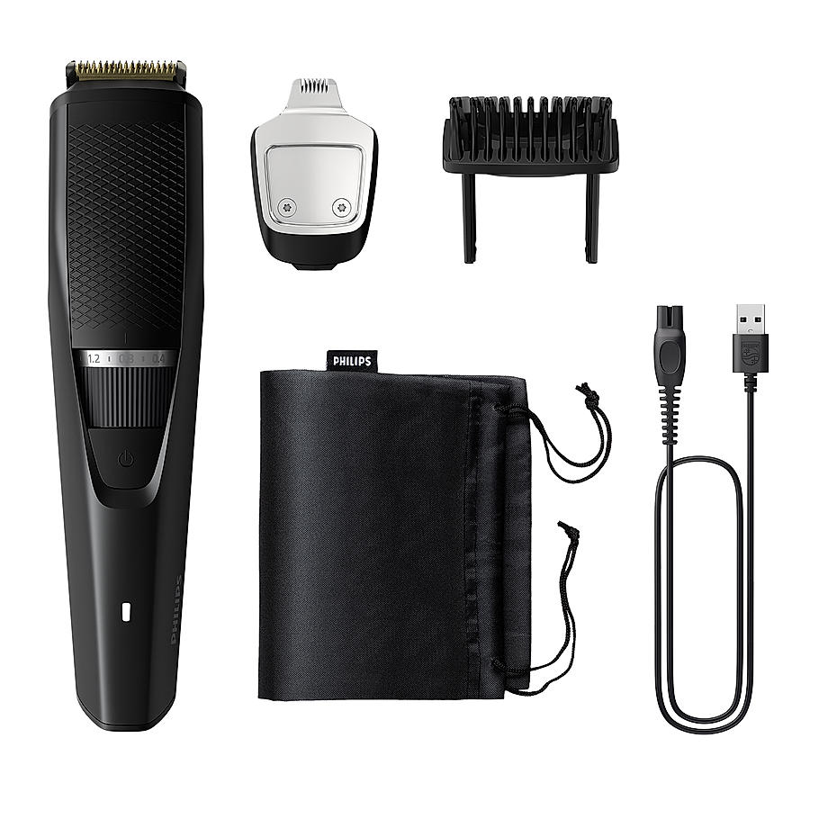 Philips Pro Beard Trimmer and Styler-| Titanium blades, 2.5x higher precision, Beard Sense tech, 5 mins quick charge, 20 length settings, 6X longer battery life, BT3441/30