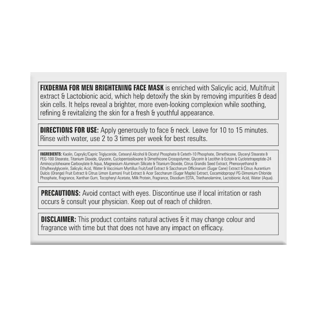 Fixderma FOR MEN Brightening Face Mask, 100g - Image 8 - Buy from Indicrest