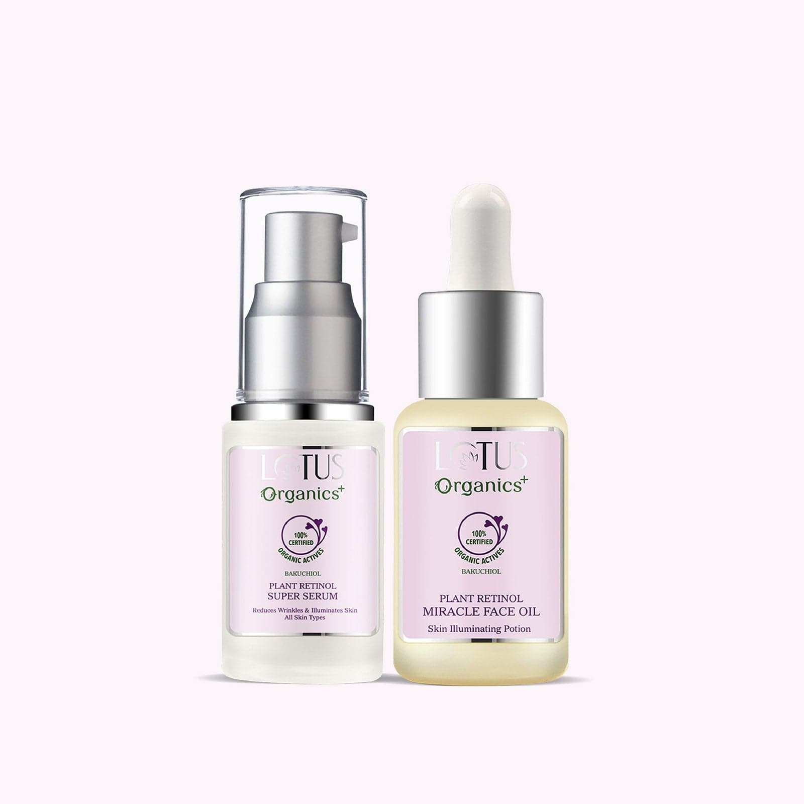 Lotus Herbals Bakuchiol Advanced Anti Ageing Duo, Bakuchiol Serum 30mlBakuchiol Face Oil 15ml