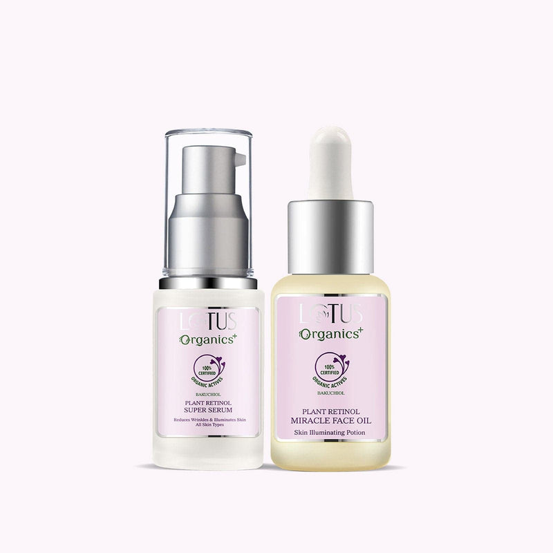 Lotus Herbals Bakuchiol Advanced Anti Ageing Duo, Bakuchiol Serum 30mlBakuchiol Face Oil 15ml