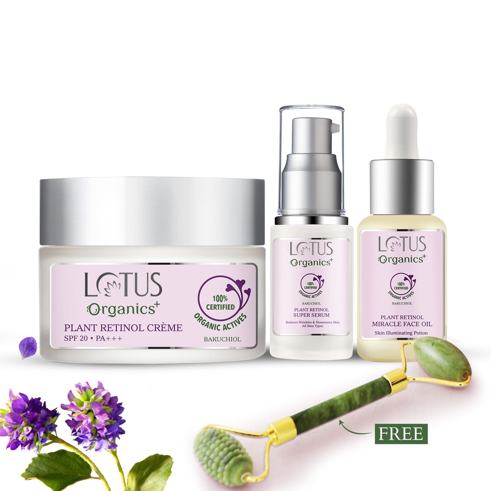 Lotus Herbals Bakuchiol Age-Defying Regime Combo, 50g + 30g + 15ml