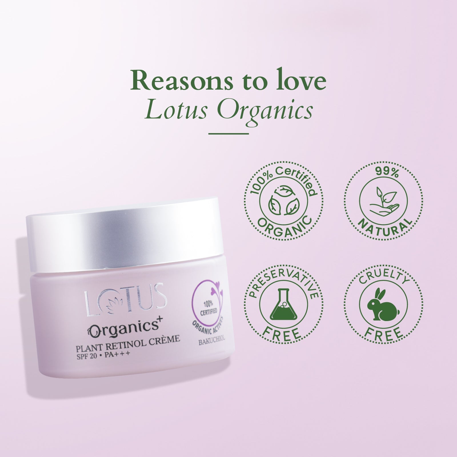 Lotus Herbals Bakuchiol Plant Retinol Creme, 50g