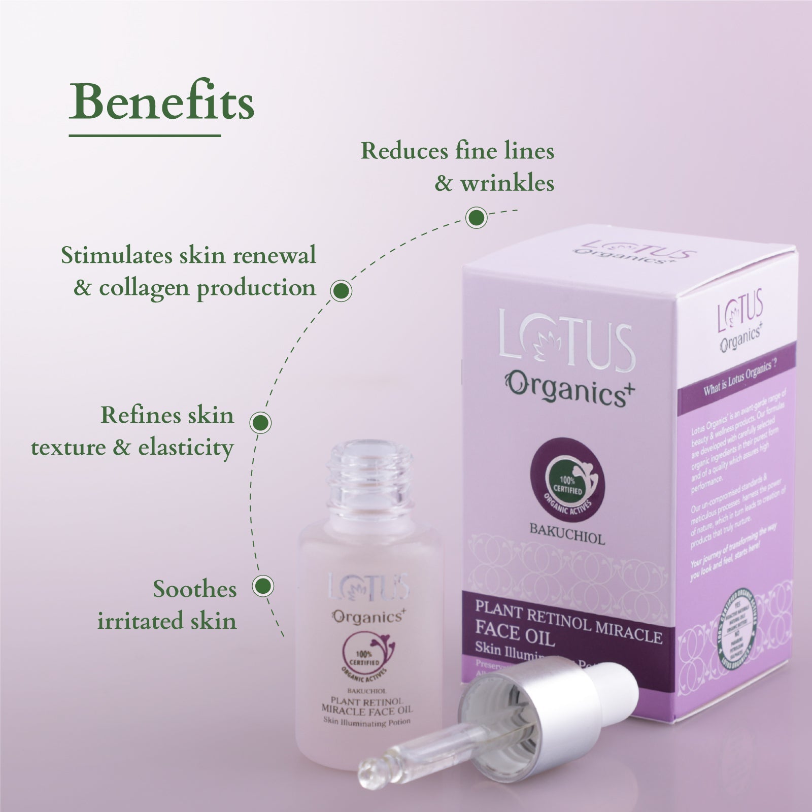 Lotus Herbals Bakuchiol Plant Retinol Miracle Face Oil, 15ml