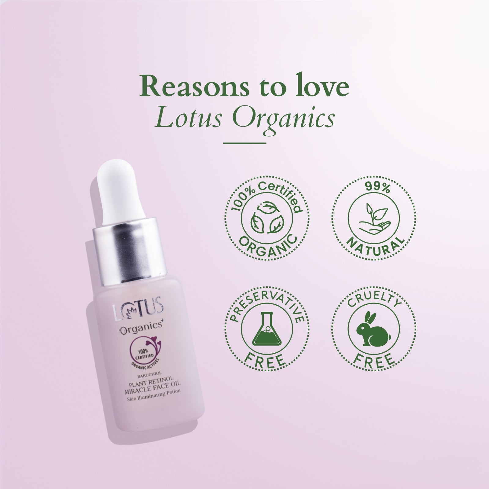 Lotus Herbals Bakuchiol Plant Retinol Miracle Face Oil, 15ml