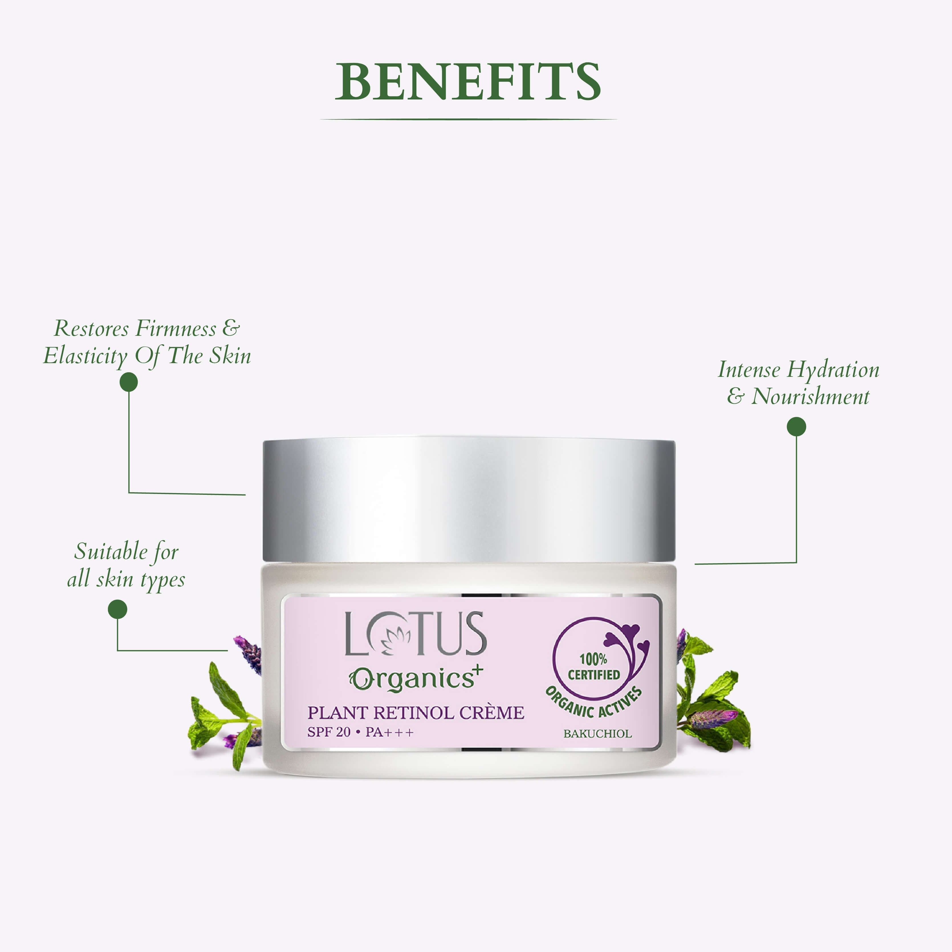 Lotus Herbals Bakuchiol Trio Combo, 50g + 50g + 15ml