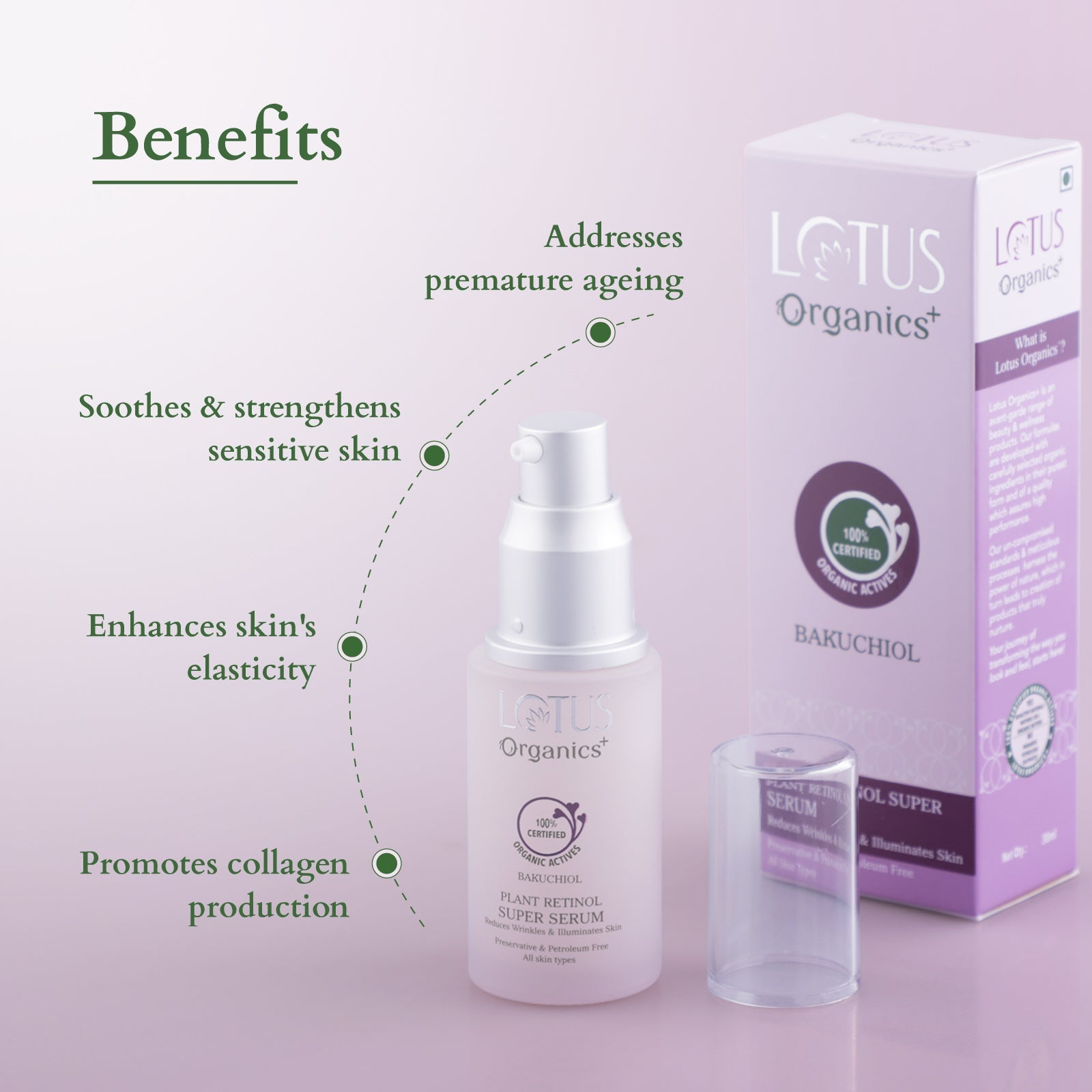Lotus Herbals Bakuchiol Plant Retinol Super Serum, 30ml