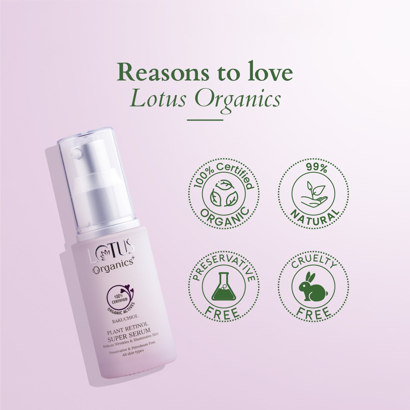 Lotus Herbals Bakuchiol Plant Retinol Super Serum, 30ml