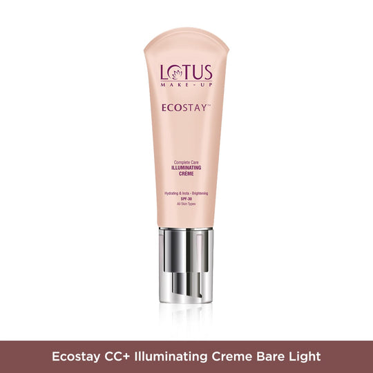 Lotus Herbals ECOSTAY CC+ Illuminating Creme, Bare Light