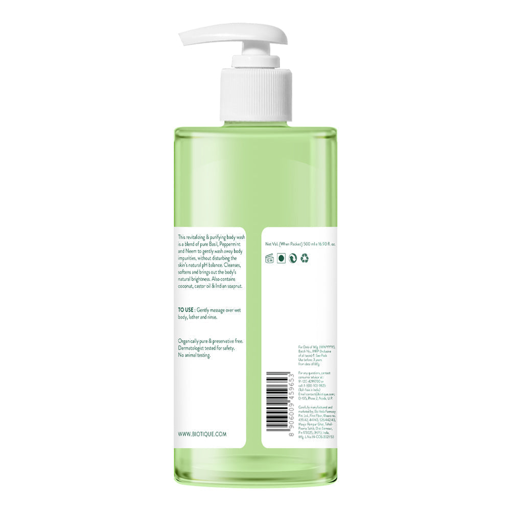 Biotique Basil & Parsley Revitalizing Body Wash, 500ml - Image 2 - Buy from Indicrest