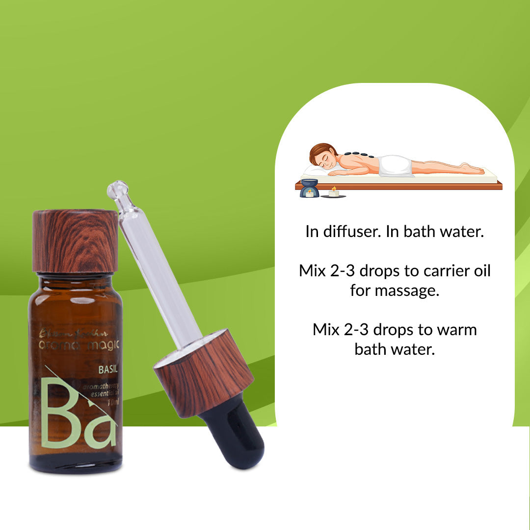 Aroma Magic Basil Essential Oil - Relieve Migraines, Aches & Boost Focus, 10ml - Image 5 - Buy from Indicrest