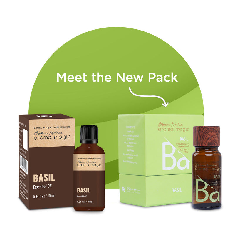 Aroma Magic Basil Essential Oil - Relieve Migraines, Aches & Boost Focus, 10ml - Buy from Indicrest