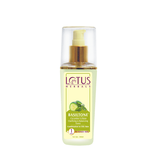 Lotus Herbals Basiltone Cucumber & Basil Clarifying & Balancing Toner, 100ml