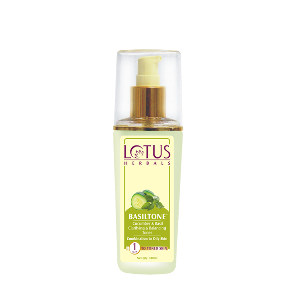 Lotus Herbals Basiltone Cucumber & Basil Clarifying & Balancing Toner, 100ml