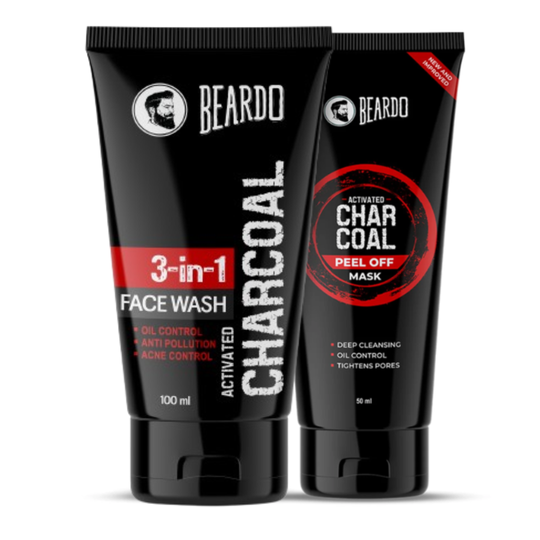 Beardo Activated Charcoal Facewash & Peel Off Mask Combo - Buy from Indicrest