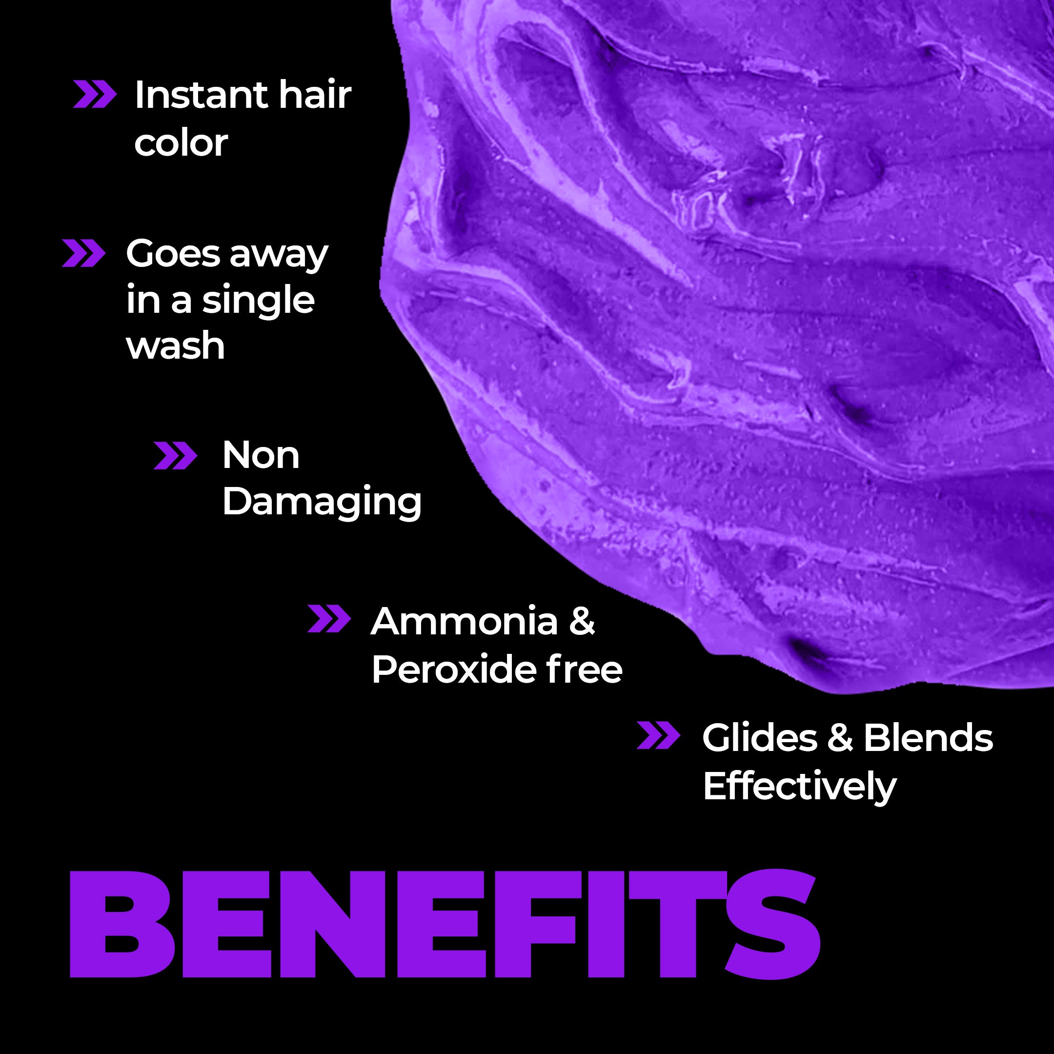 Beardo Dye Hard Temporary Hair Color Metallic Purple, 25g - Image 3 - Buy from Indicrest