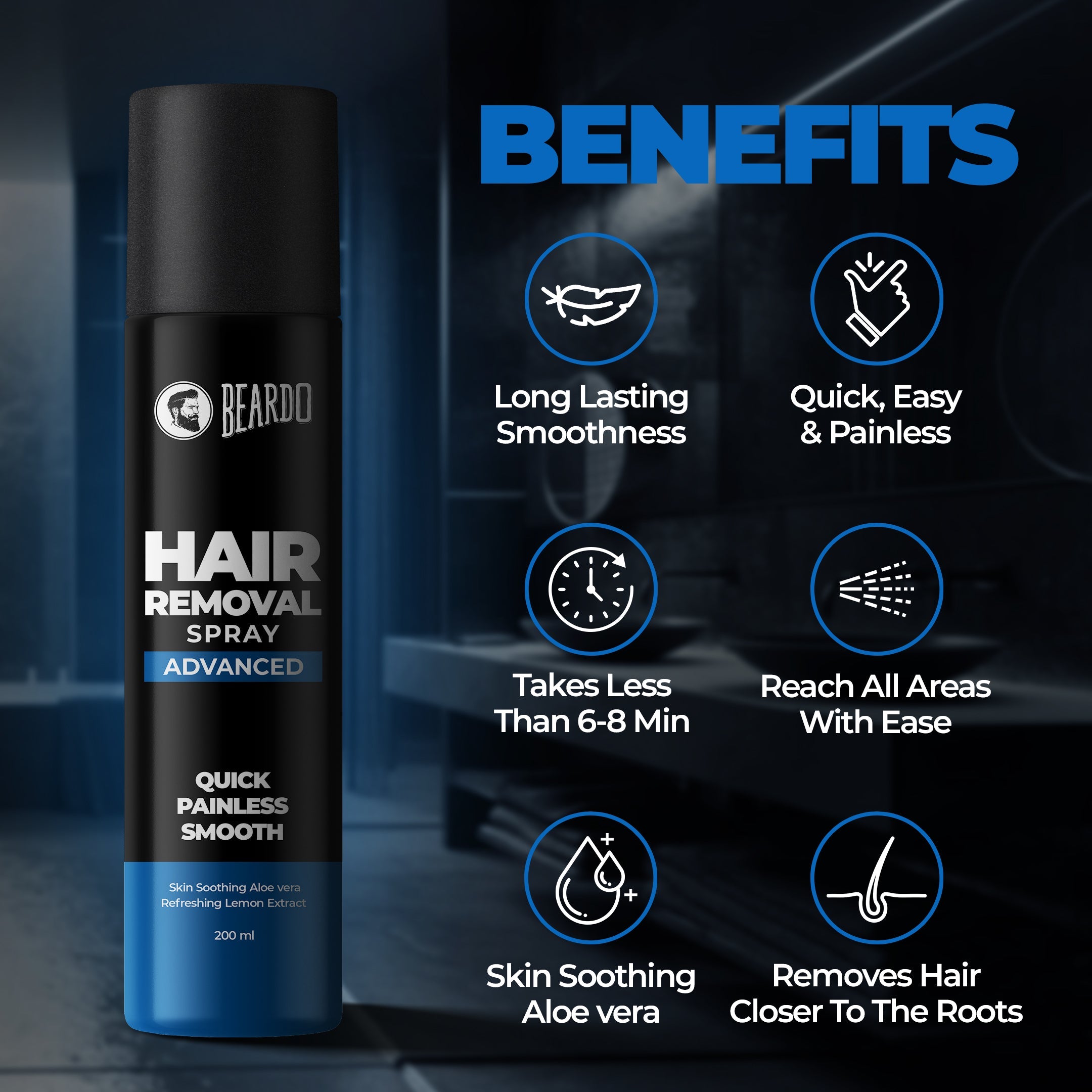 Beardo Hair Removal Spray Advanced, 200ml - Image 4 - Buy from Indicrest