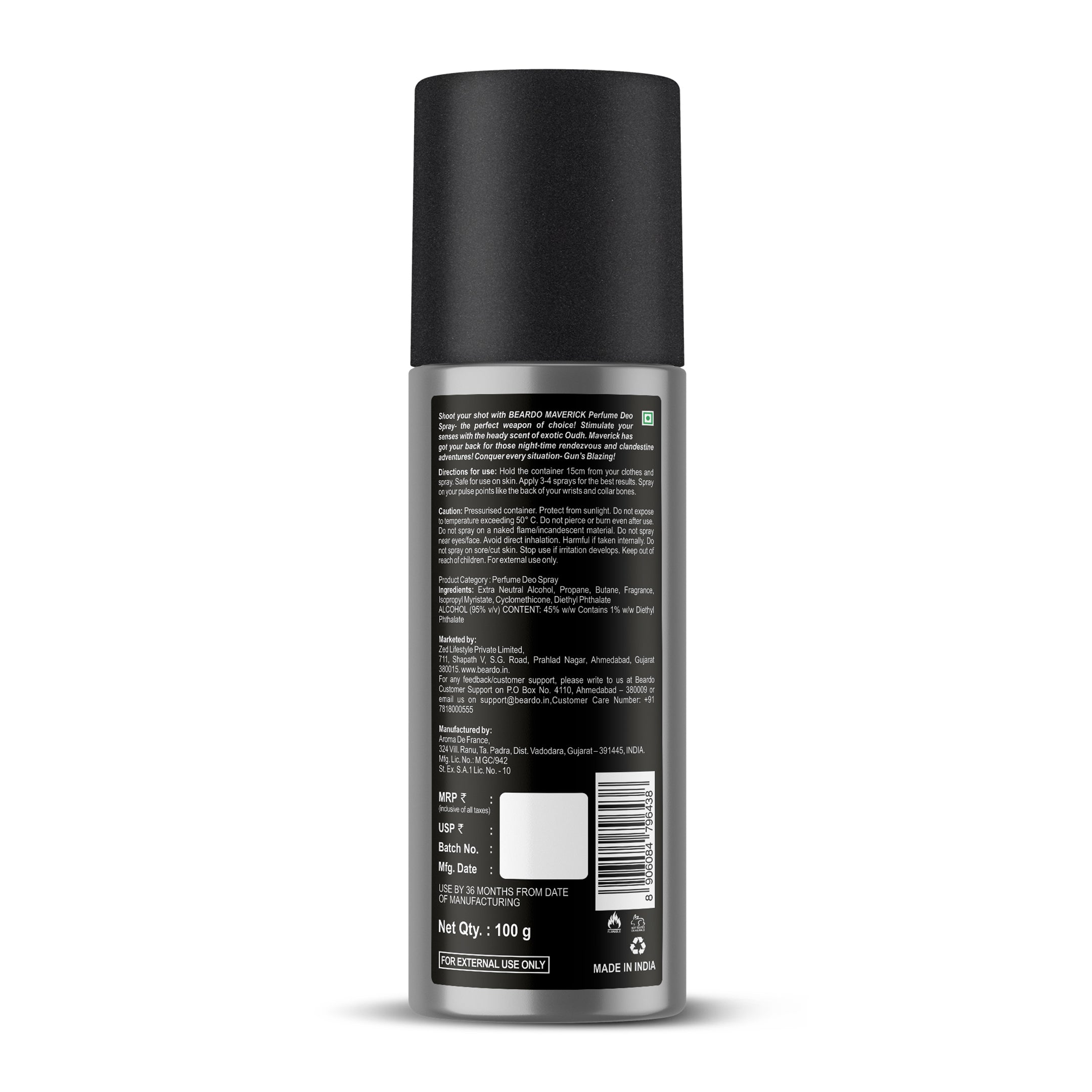 Beardo Maverick Perfume Deo Spray, 150ml - Image 9 - Buy from Indicrest