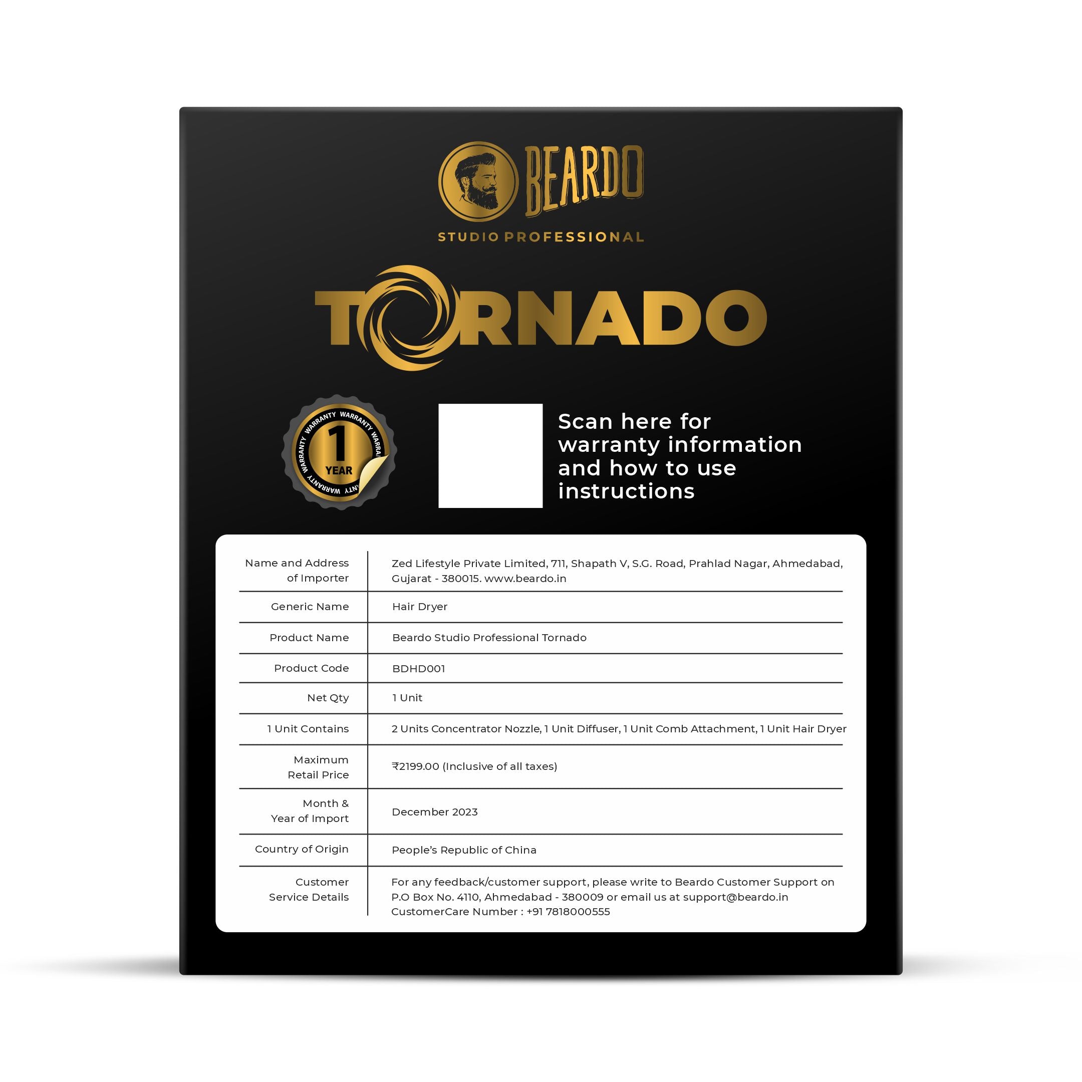 Beardo Studio Professional Tornado Hair Dryer - Image 14 - Buy from Indicrest