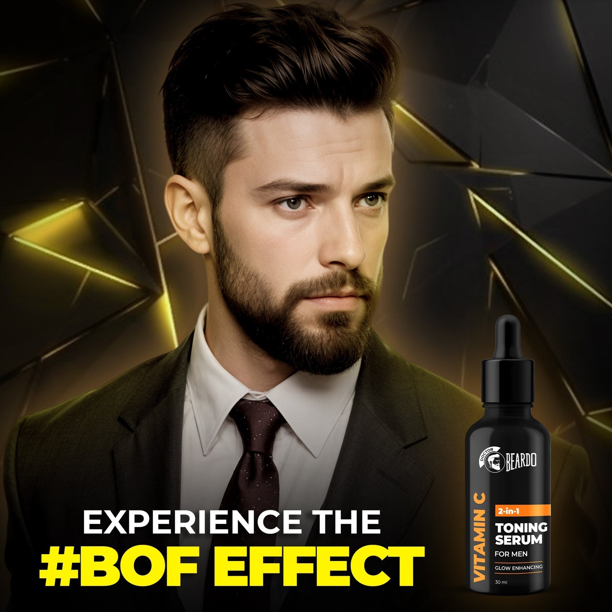 Beardo Vitamin C 2-in-1 Toning Serum 30ml bottle front view.