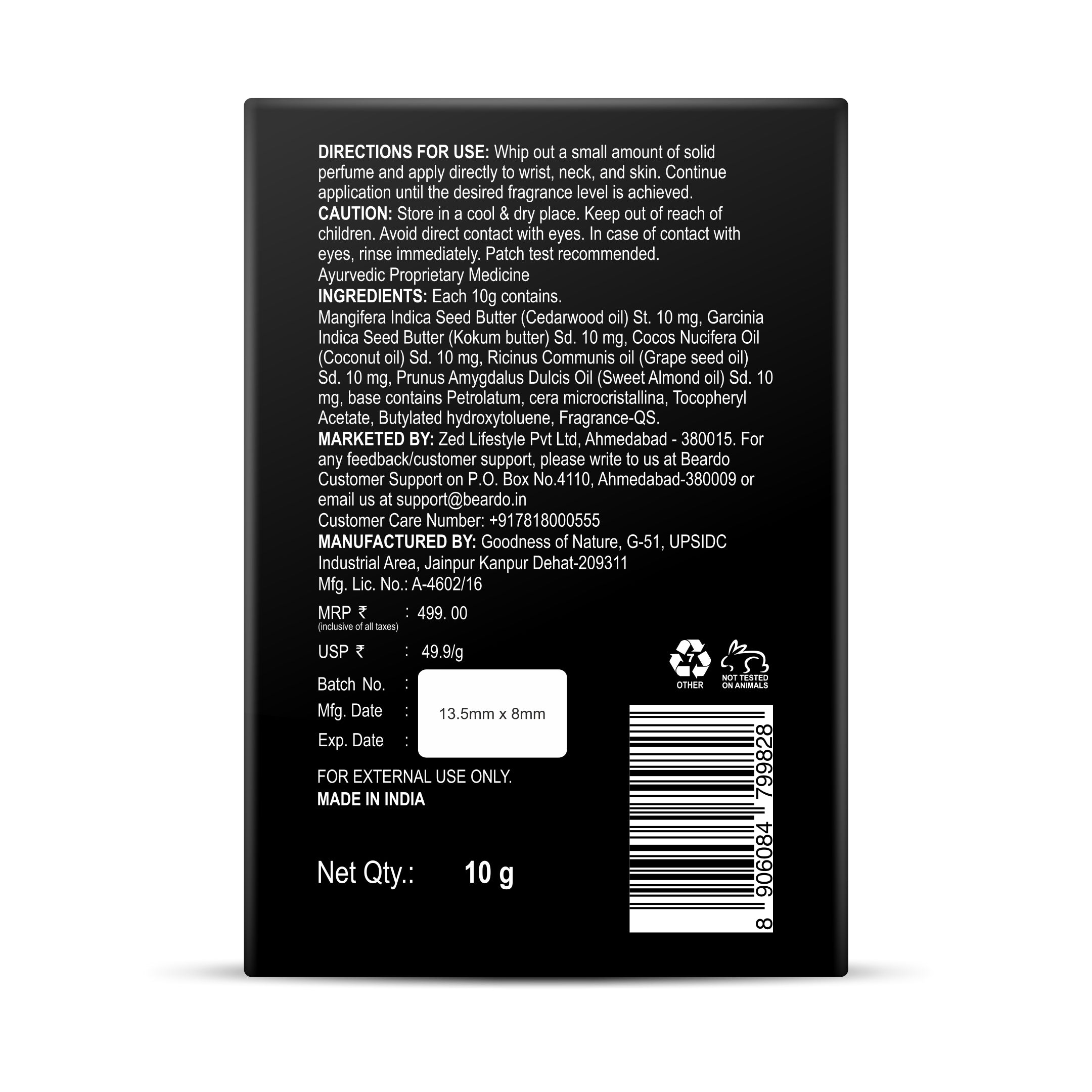 Beardo Whisky Smoke Solid Perfume 10g - Image 8 - Buy from Indicrest