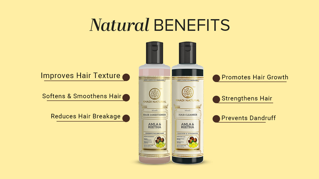 Khadi Natural Amla & Reetha Hair Cleanser & Conditioner Combo – Pack of 2 - 210ml Each - Image 2 - Buy from Indicrest