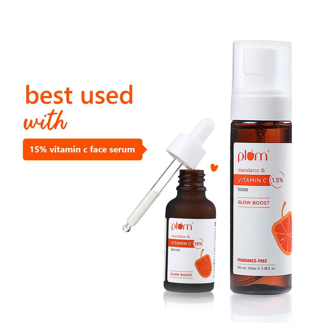 Plum 1.5% Vitamin C & Mandarin Pore Tightening Face Toner | Boosts Glow | Fades Dark Spots & Hyperpigmentation, 100ml