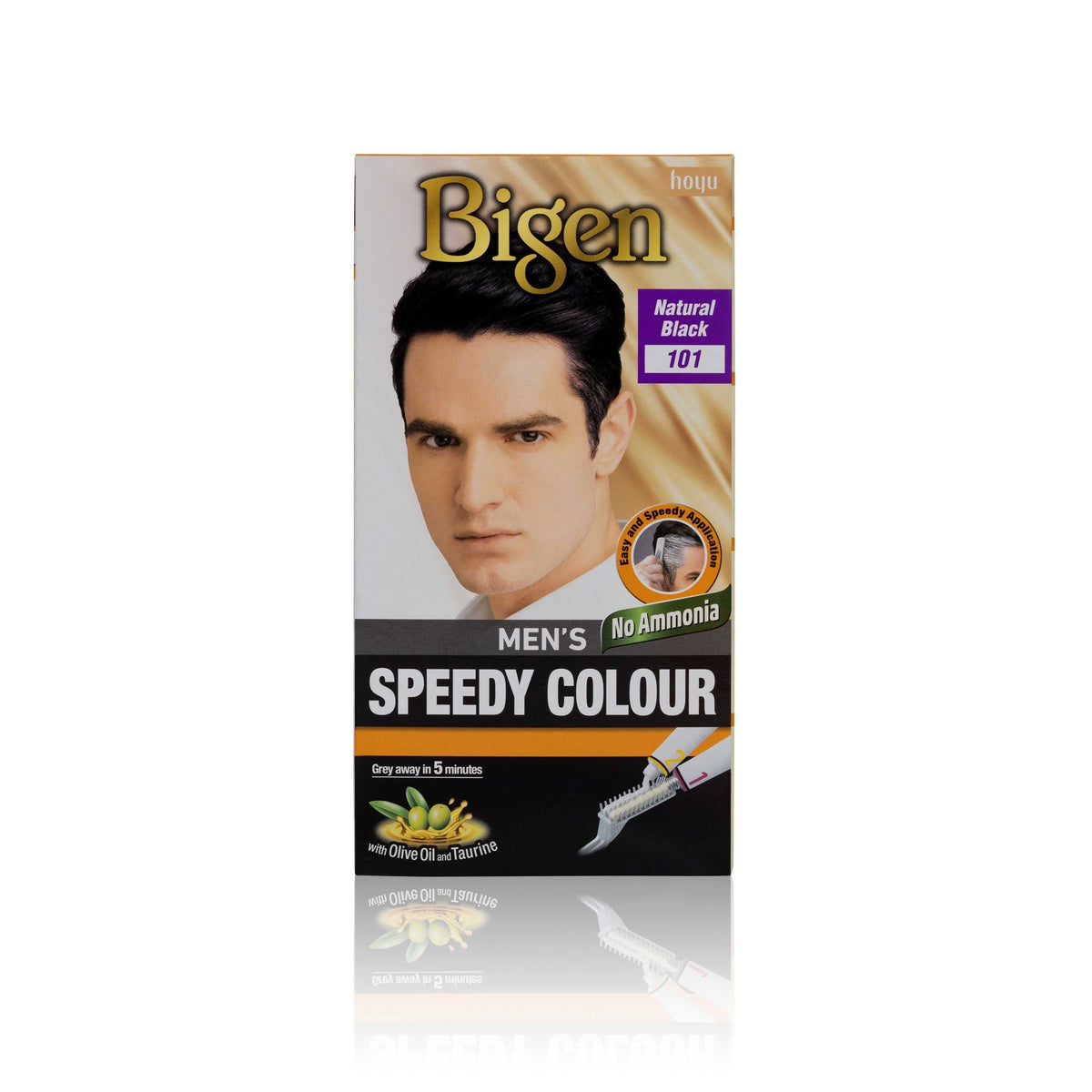 Bigen Men’s Speedy Colour 101 box front view