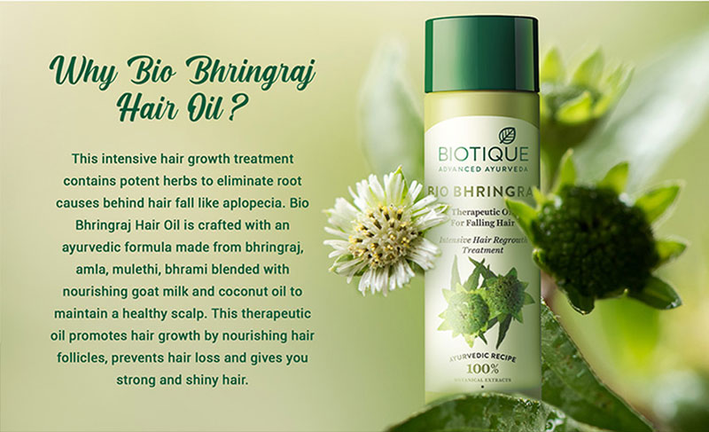 Biotique Bhringraj anti Hair fall therapeutic Hair oil, 800ml - Image 3 - Buy from Indicrest