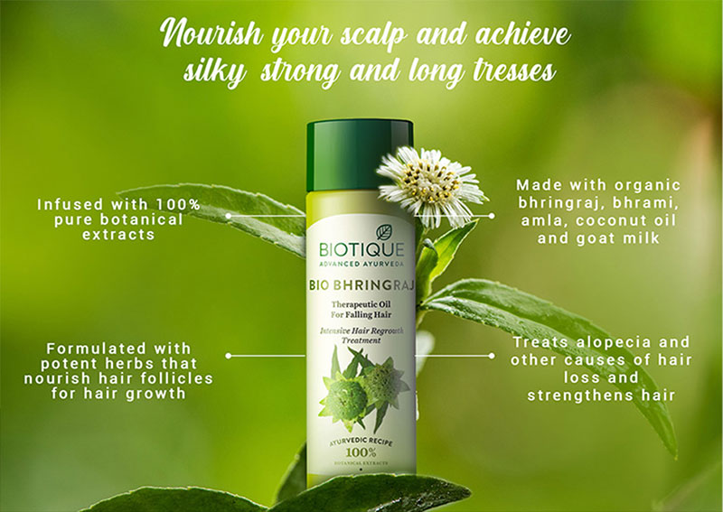 Biotique Bhringraj anti Hair fall therapeutic Hair oil, 800ml - Image 5 - Buy from Indicrest