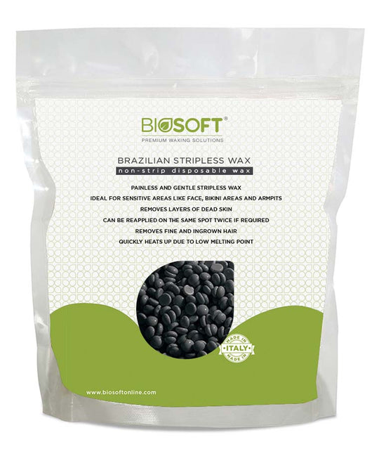 Biosoft Brazilian Stripless Bead Wax, Charcoal (500gm) - Indicrest Buy at Indicrest