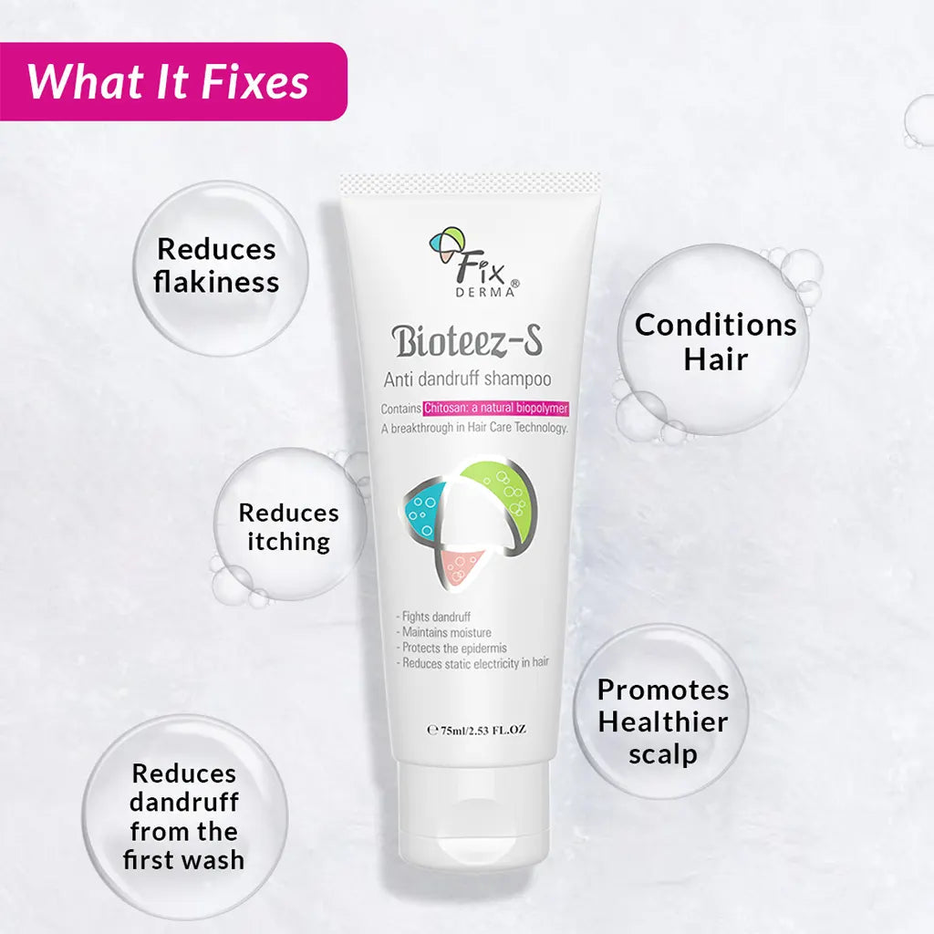 Fixderma Bioteez-S - Anti Dandruff Shampoo | For Dandruff-Free and Revitalized Hair, 75ml - Image 3 - Buy from Indicrest