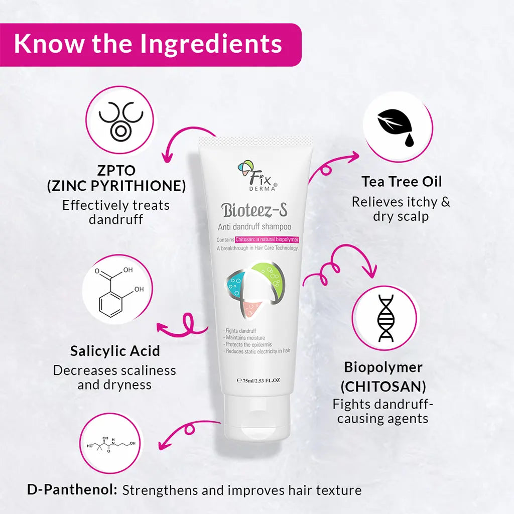 Fixderma Bioteez-S - Anti Dandruff Shampoo | For Dandruff-Free and Revitalized Hair, 75ml - Image 6 - Buy from Indicrest