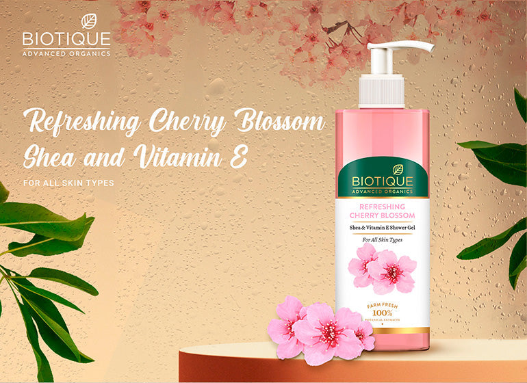 Biotique Refreshing Cherry Blossom Shea & Vitamin E Shower Gel, 200ml - Image 4 - Buy from Indicrest