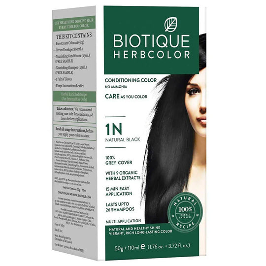 Biotique Herbcolor 1N Na Black 50g + 110m - Indicrest Buy at Indicrest