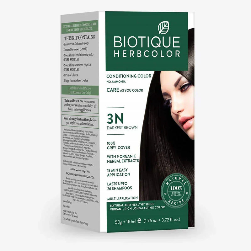 Biotique Herbcolor 3N Drkst Brn 50g +110ml - Indicrest Buy at Indicrest