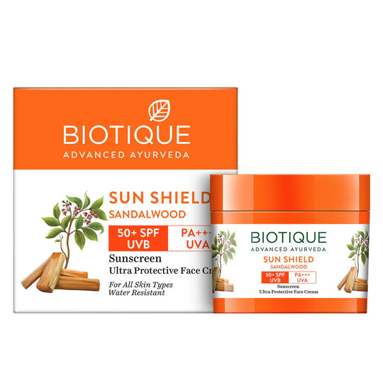 Biotique SunShield Sandalwood 50+SPF 50gm - Indicrest Buy at Indicrest
