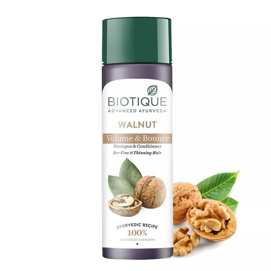Biotique Walnut Volume & Bounce Shmp&Cnd 120ml - Indicrest Buy at Indicrest