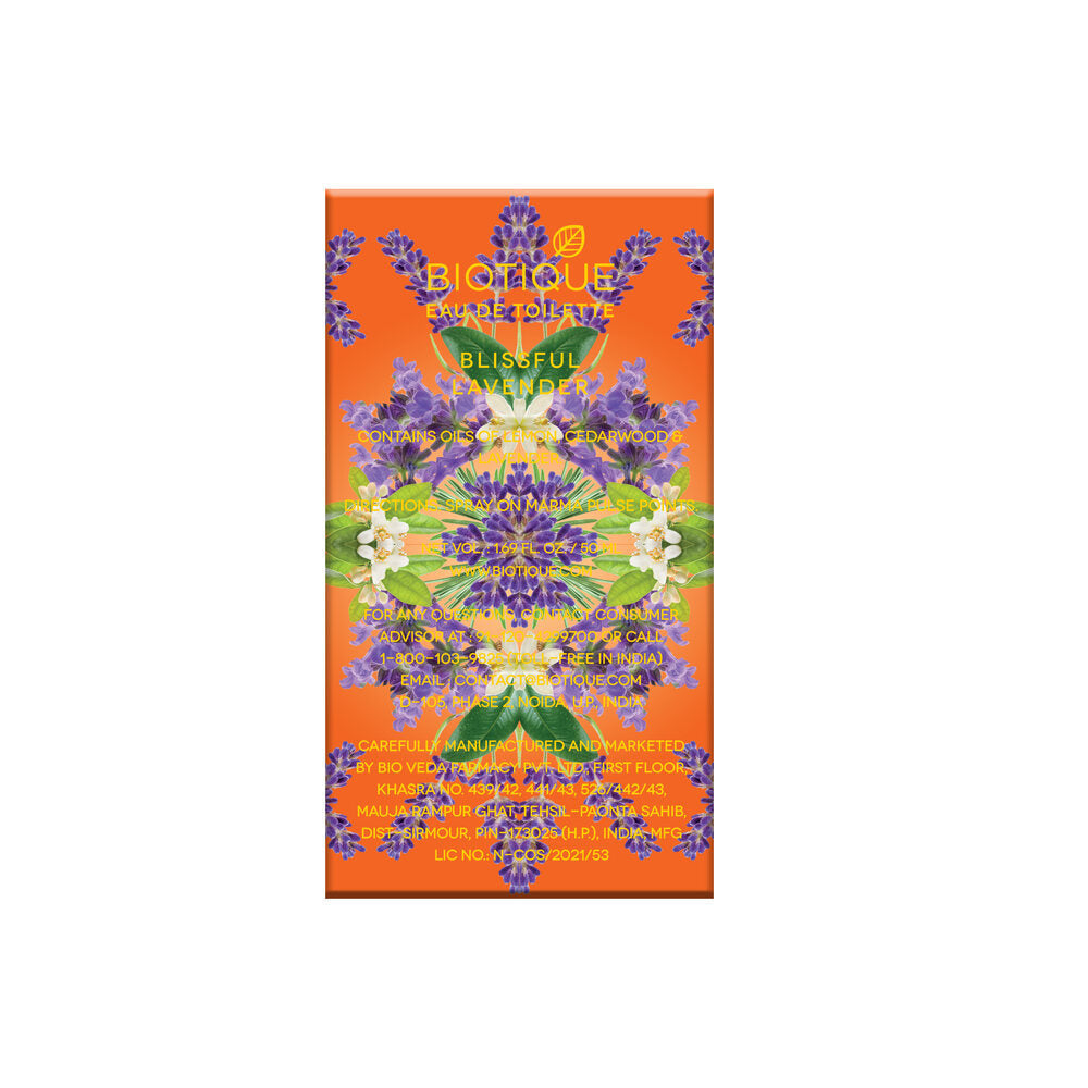 Biotique Blissfull Lavender Eau De Toilette, 50ml (Pack of 2) - Image 3 - Buy from Indicrest
