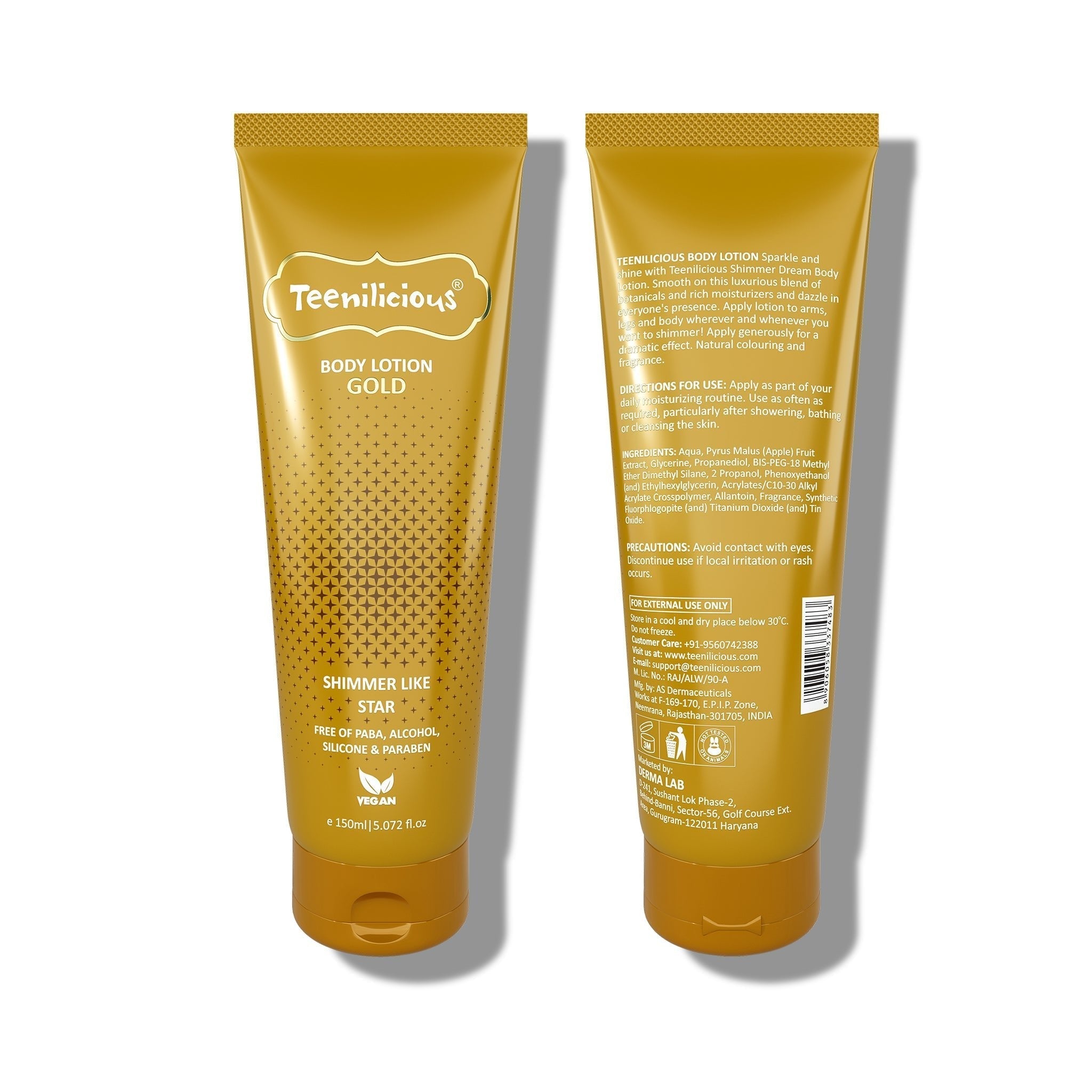 Fixderma Teenilicious Body Lotion Gold Sparkle | Skin Shine Lotion To Add Natural Shimmer, 150ml - Image 5 - Buy from Indicrest