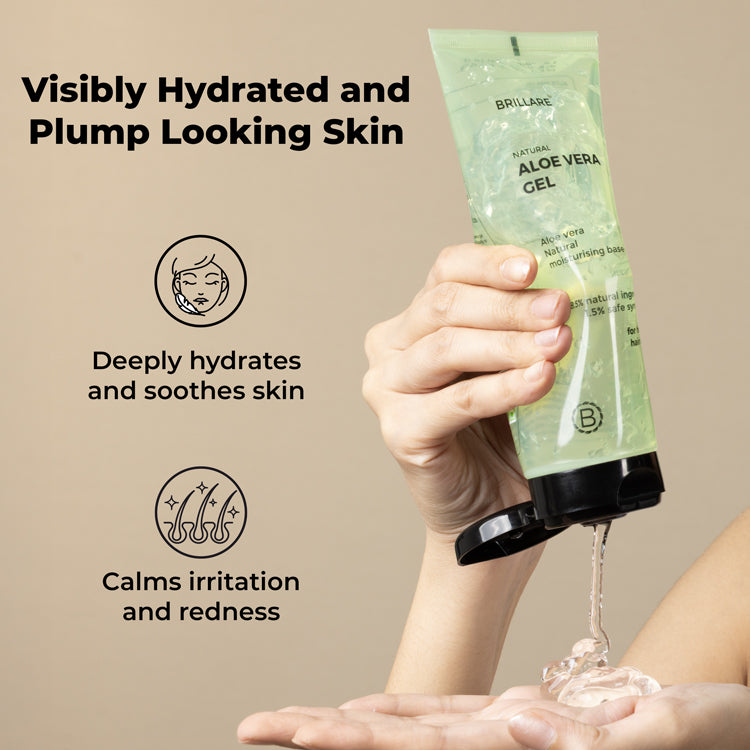 Brillare Pure Aloe Vera Gel For Nourished Hair & Skin, 200g - Image 2 - Buy from Indicrest