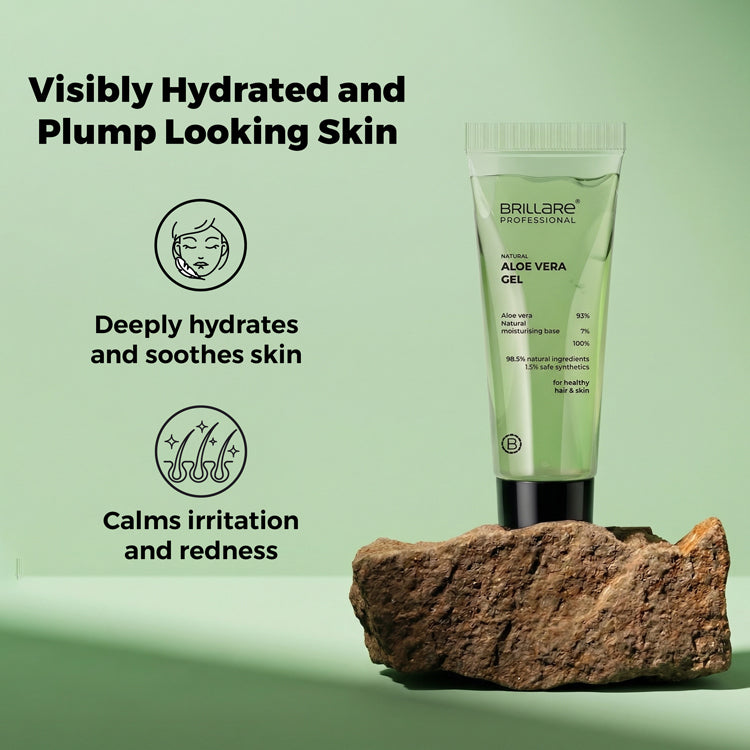 Brillare Mini Pure Aloe Vera Gel For Nourished Hair & Skin, 20ml - Image 2 - Buy from Indicrest