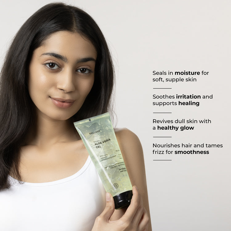Brillare Pure Aloe Vera Gel For Nourished Hair & Skin, 200g - Image 3 - Buy from Indicrest