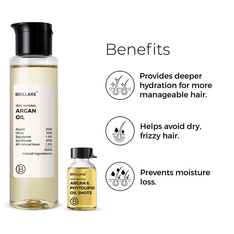 Brillare Argan & Phytolipid Oil Shots and Argan Oil Combo For Dry, Frizzy Hair - Image 6 - Buy from Indicrest