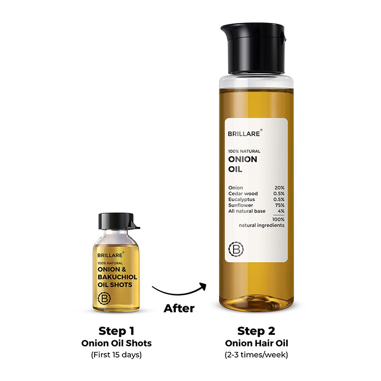 Brillare Onion & Bakuchiol Oil Shots and Onion Oil Combo For Hair Fall Reduction - Image 7 - Buy from Indicrest